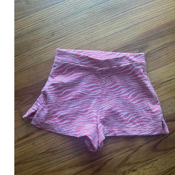 Zara Pink & White Zebra Print High-Rise Shorts – Size XS - Picture 1 of 6